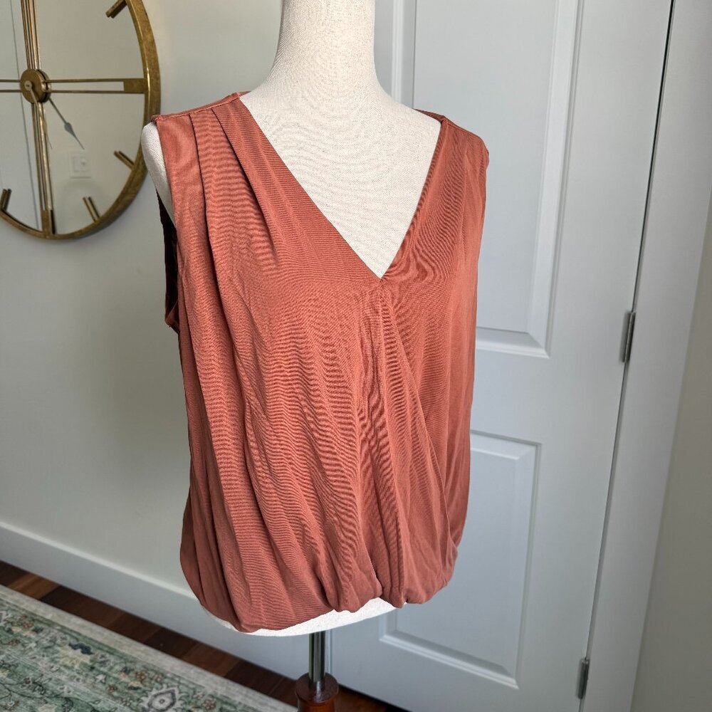 No. 11 Terra Cotta Sleeveless Blouse V Neck Size Large